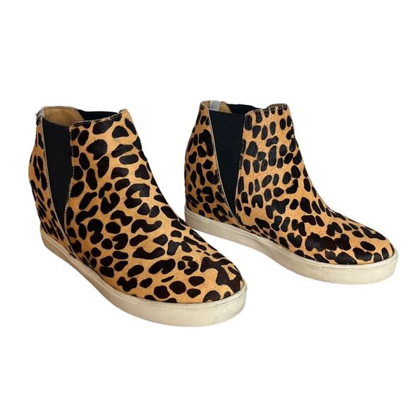 Coconuts by Matisse Lure Hidden Wedge Sneaker Boot Size 8.5 Leopard Print - Picture 1 of 12